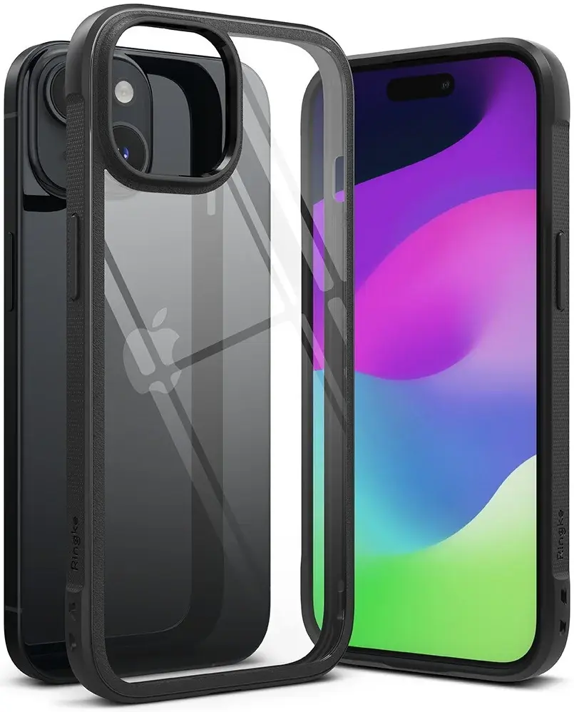 Ringke Fusion Bold Apple iPhone 15 Hoesje Back Cover Transparant Zwart afbeelding 12