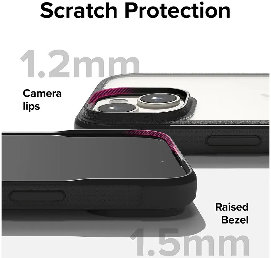 Ringke Fusion Bold Apple iPhone 15 Hoesje Back Cover Transparant Zwart afbeelding 9