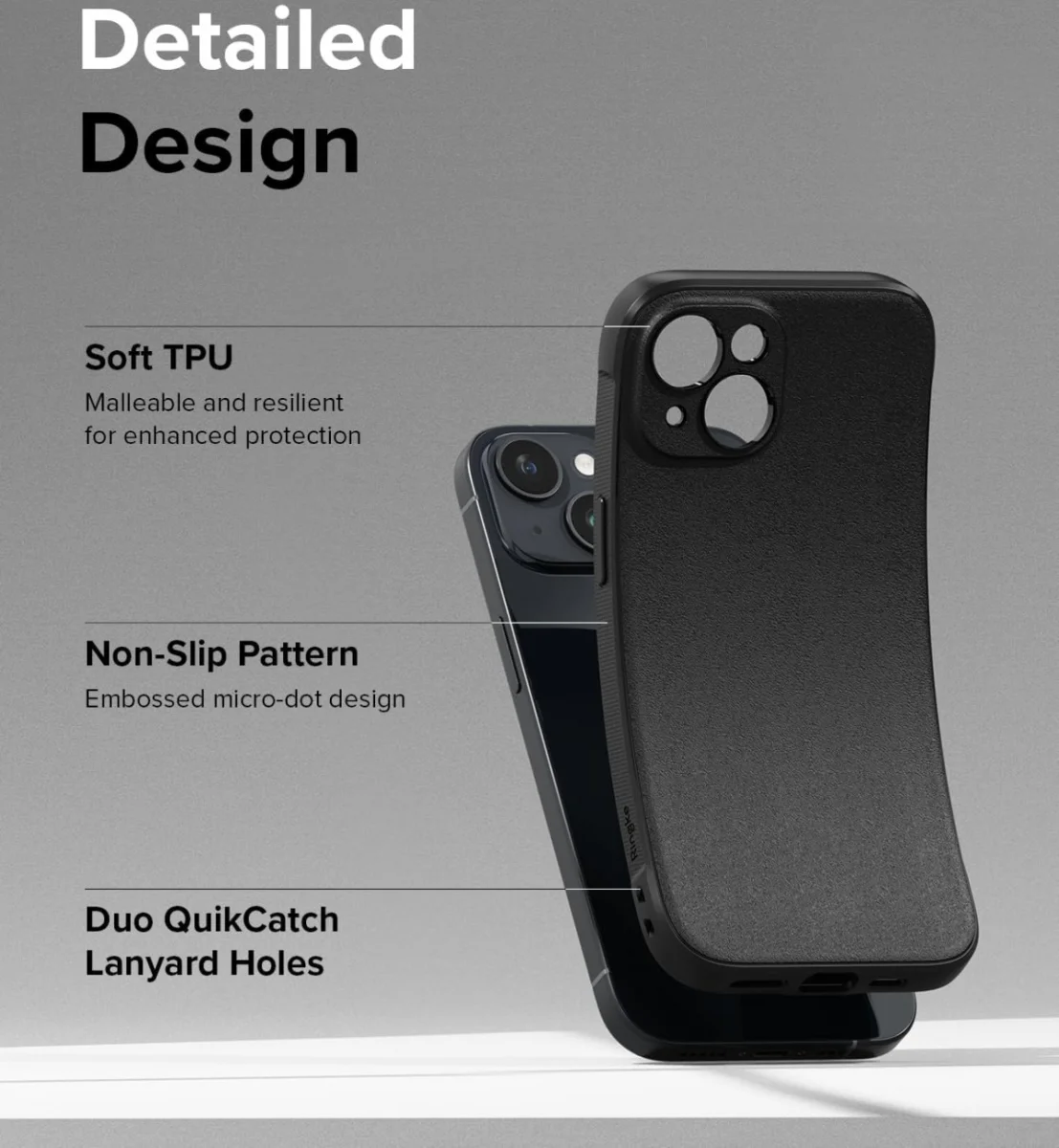 Ringke Onyx Apple iPhone 15 Hoesje Flexibel TPU Back Cover Zwart afbeelding 9