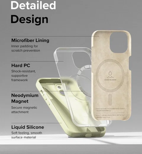 Ringke Silicone Apple iPhone 15 Hoesje Back Cover MagSafe Lime afbeelding 6