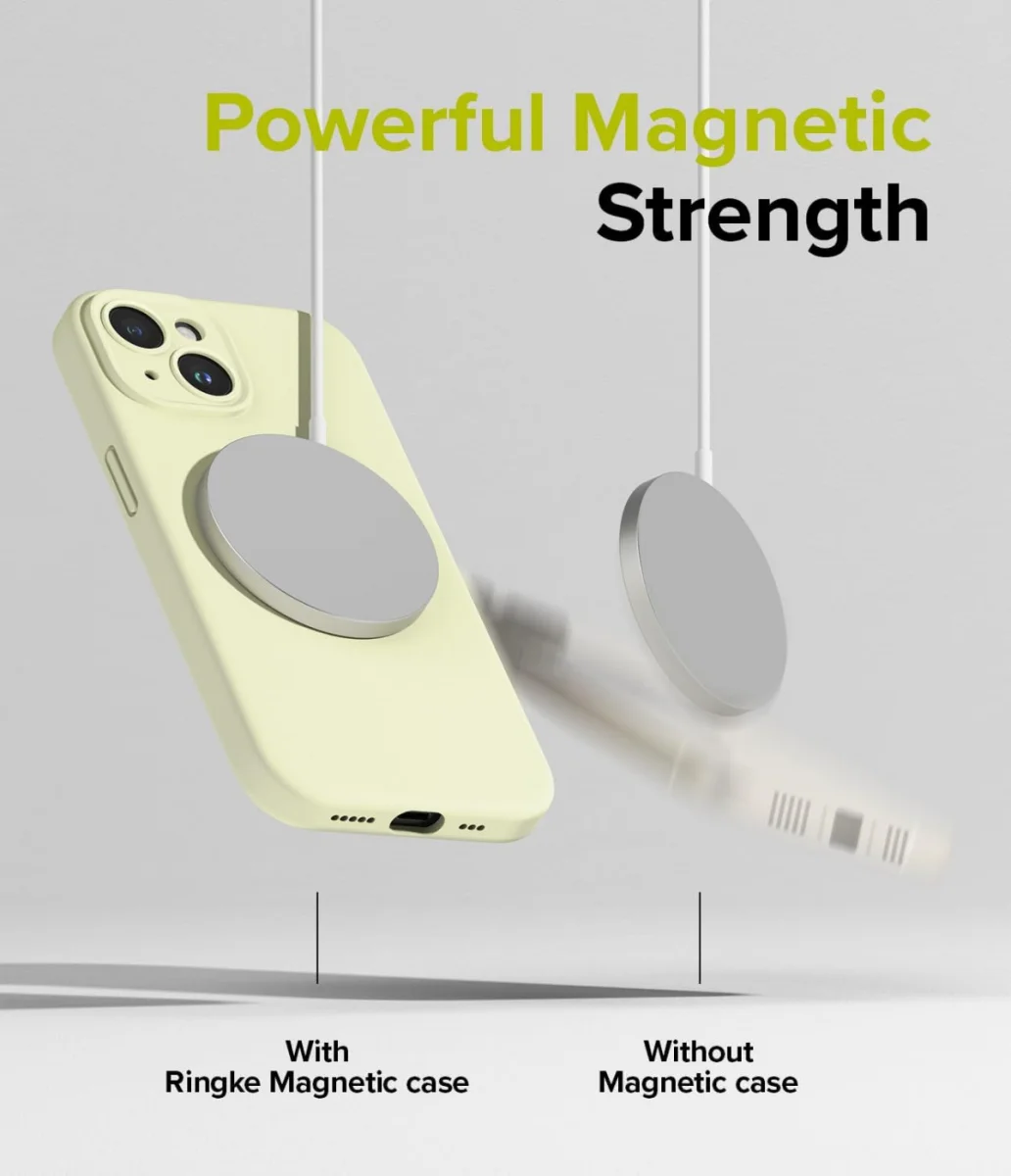 Ringke Silicone Apple iPhone 15 Hoesje Back Cover MagSafe Lime afbeelding 7