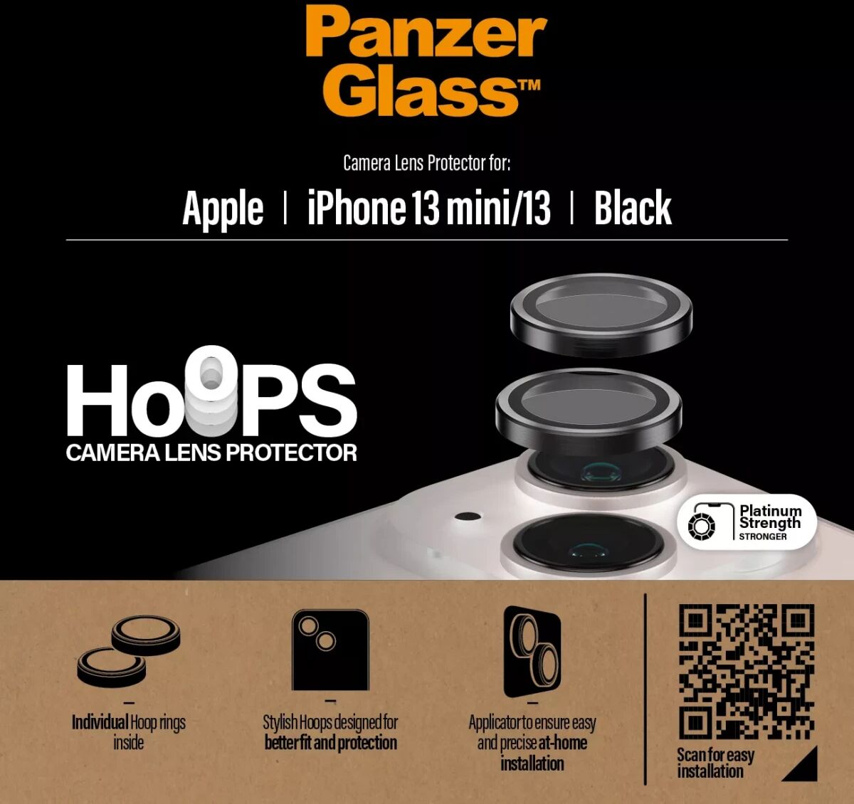 PanzerGlass Hoops Rings iPhone 13 / 13 Mini Camera Lens Protector Glas afbeelding 4