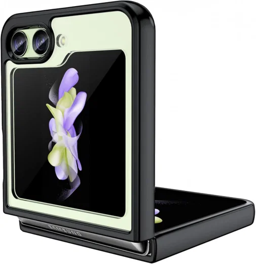 Samsung Galaxy Z Flip 5 Hoesje Back Cover Zwart / Transparant afbeelding 2