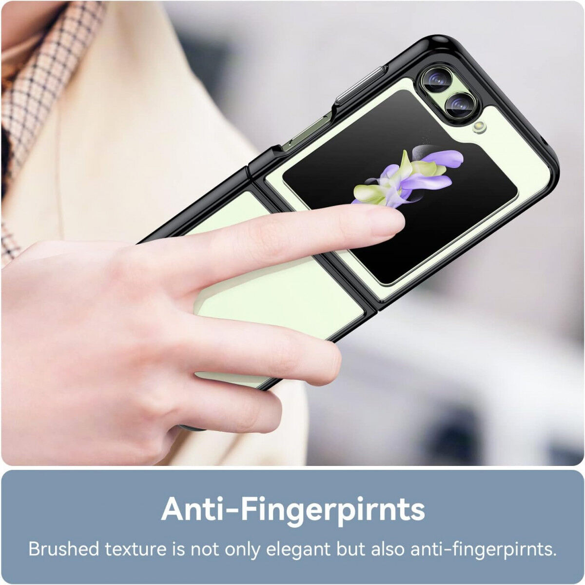 Samsung Galaxy Z Flip 5 Hoesje Back Cover Zwart / Transparant afbeelding 4
