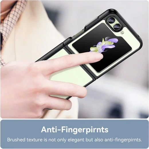 Samsung Galaxy Z Flip 5 Hoesje Back Cover Zwart / Transparant afbeelding 4