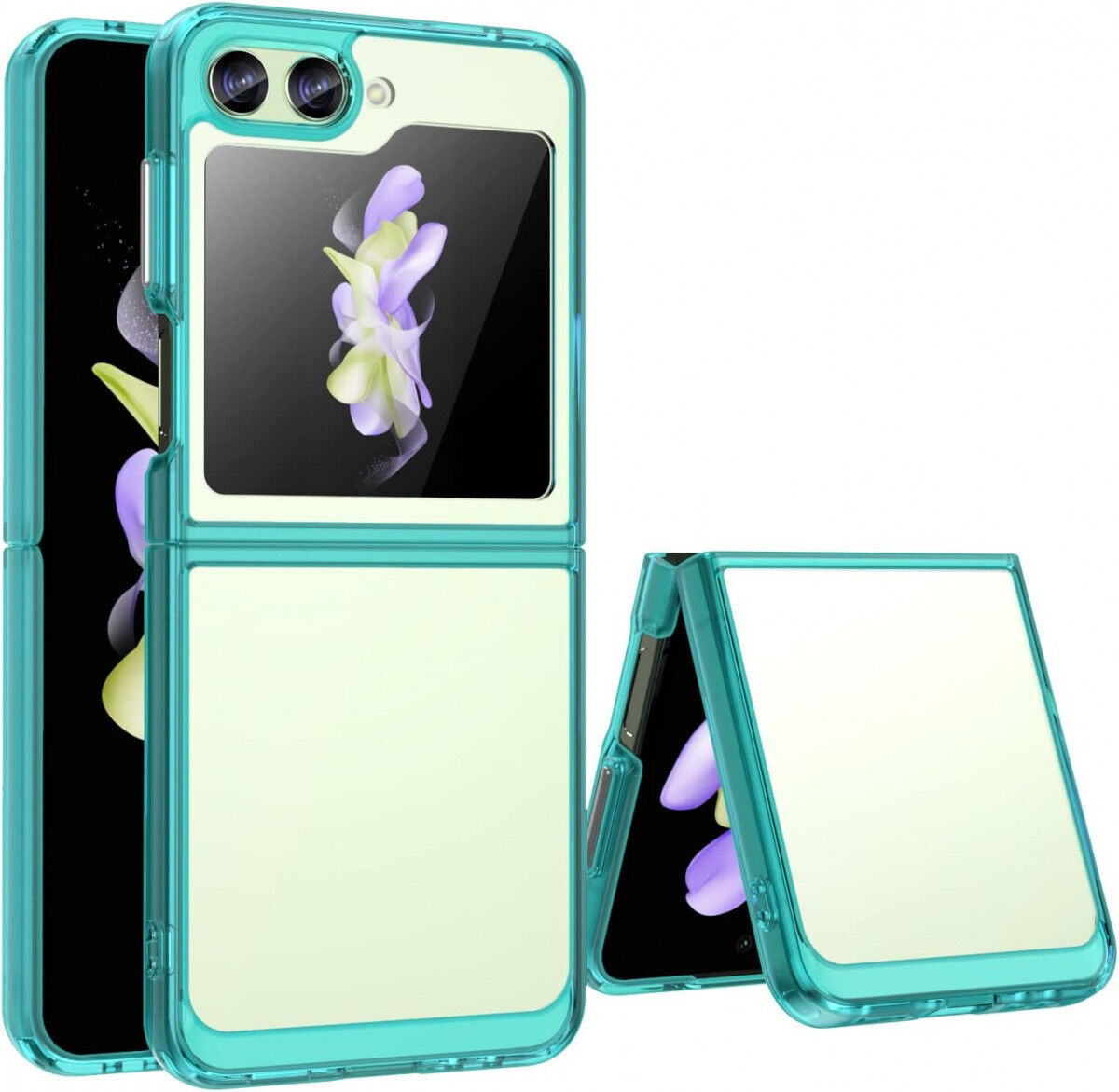 Samsung Galaxy Z Flip 5 Hoesje Back Cover Groen / Transparant afbeelding 1