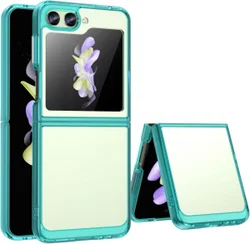 Samsung Galaxy Z Flip 5 Hoesje Back Cover Groen / Transparant afbeelding