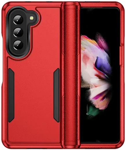 Samsung Galaxy Z Fold 5 Hoesje Armor Back Cover Rood afbeelding 1