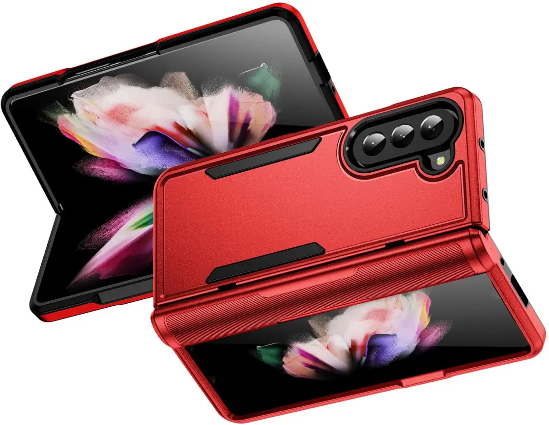 Samsung Galaxy Z Fold 5 Hoesje Armor Back Cover Rood afbeelding 2