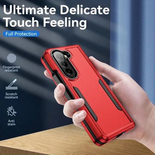 Samsung Galaxy Z Fold 5 Hoesje Armor Back Cover Rood afbeelding 4