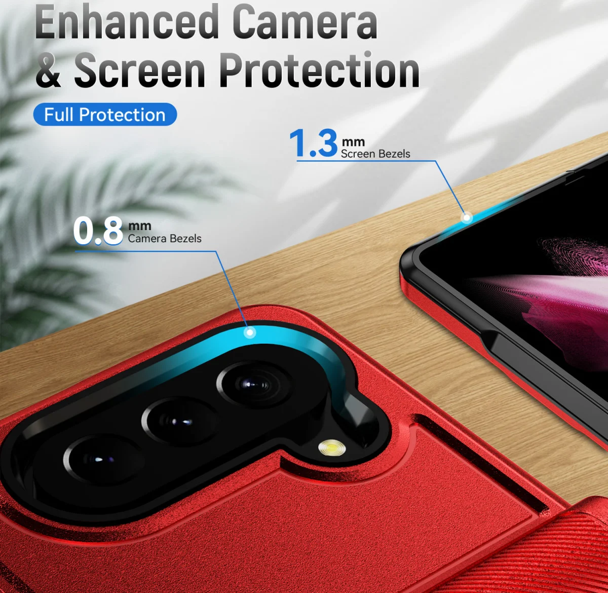 Samsung Galaxy Z Fold 5 Hoesje Armor Back Cover Rood afbeelding 6