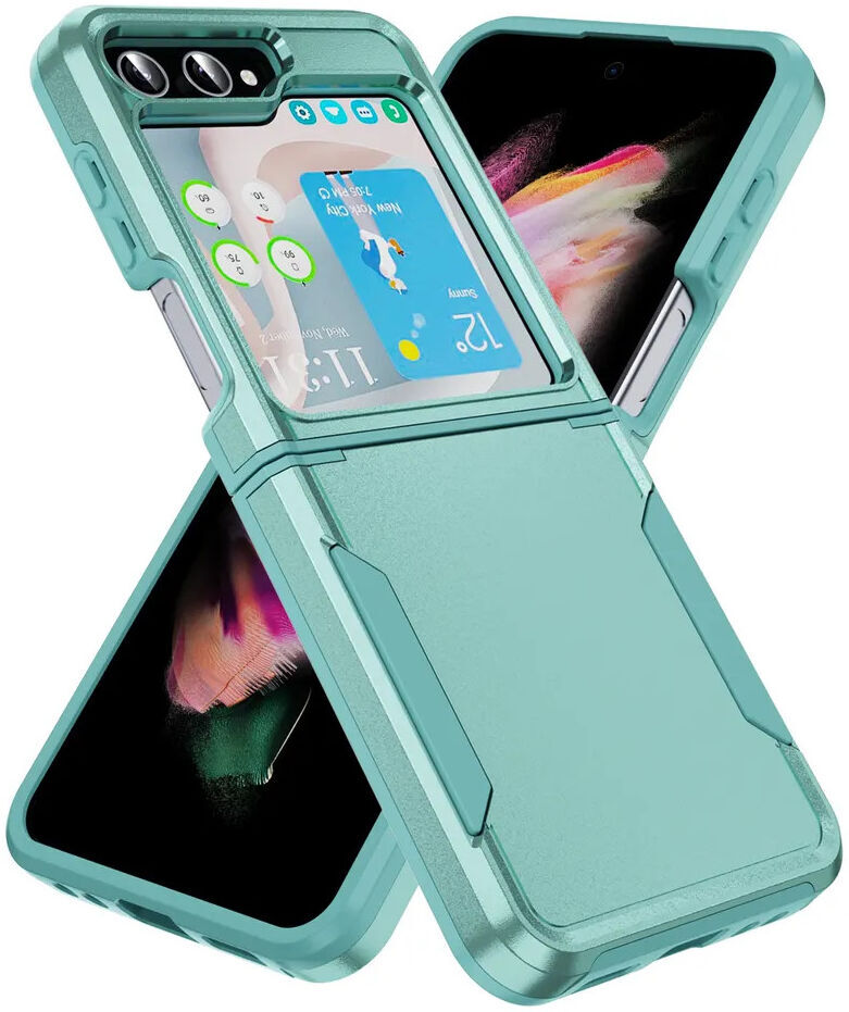 Samsung Galaxy Z Flip 5 Hoesje Armor Back Cover Groen afbeelding 1