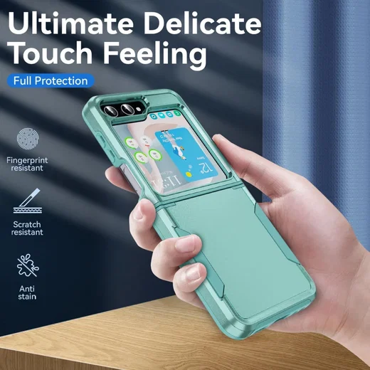 Samsung Galaxy Z Flip 5 Hoesje Armor Back Cover Groen afbeelding 4