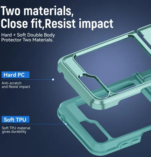 Samsung Galaxy Z Flip 5 Hoesje Armor Back Cover Groen afbeelding 6