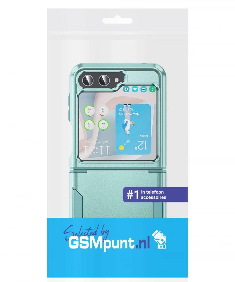Samsung Galaxy Z Flip 5 Hoesje Armor Back Cover Groen afbeelding 8