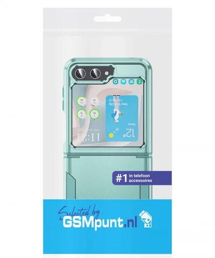 Samsung Galaxy Z Flip 5 Hoesje Armor Back Cover Groen afbeelding 8