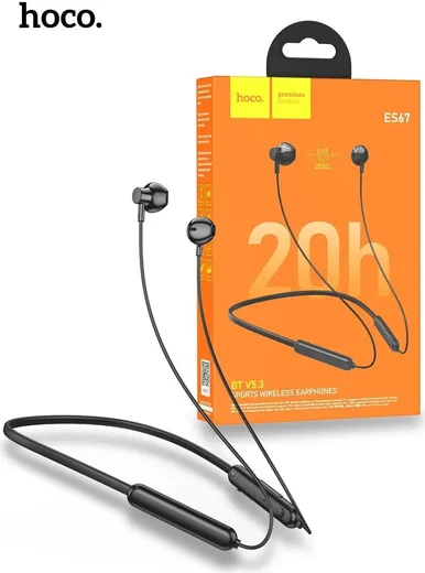 Hoco ES67 Bluetooth Oordopjes met Nekband Ideaal voor Sporten Zwart afbeelding 4