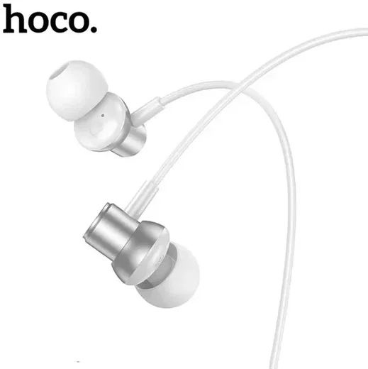 Hoco M110 Bedrade In-Ear Oordopjes 3.5mm Jack Headset Zilver afbeelding 2
