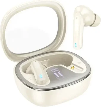 Hoco EQ6 Draadloze Oortjes Bluetooth 5.3 Met Display Beige
