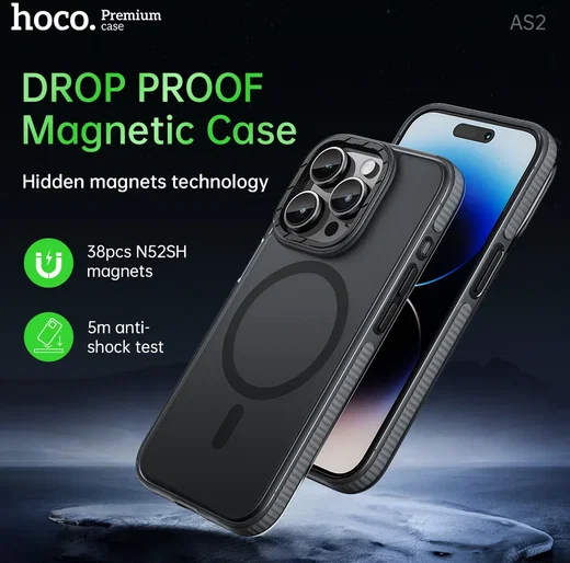 Hoco Lord Series Apple iPhone 15 Pro Hoesje Magsafe Back Cover Zwart afbeelding 4