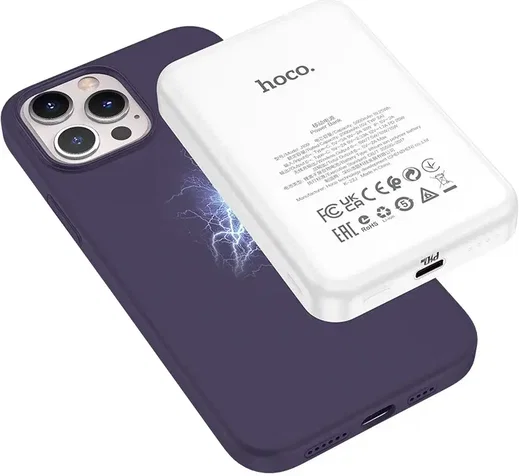 Hoco Pure Series Apple iPhone 15 Pro Hoesje Siliconen MagSafe Blauw afbeelding 3