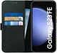 Rosso Deluxe Samsung Galaxy S23 FE Hoesje Echt Leer Book Case Zwart