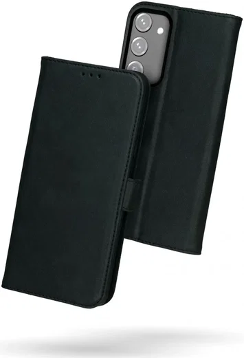 Rosso Deluxe Samsung Galaxy S23 FE Hoesje Echt Leer Book Case Zwart afbeelding 4