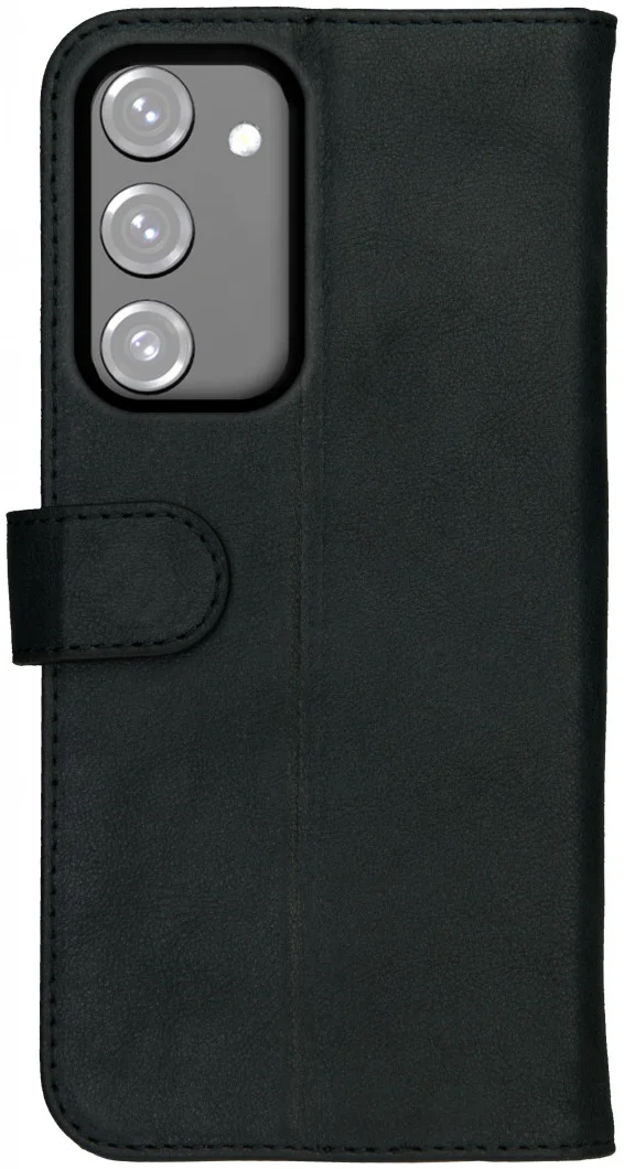 Rosso Deluxe Samsung Galaxy S23 FE Hoesje Echt Leer Book Case Zwart afbeelding 2