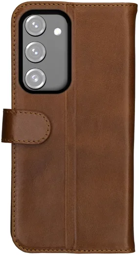 Rosso Deluxe Samsung Galaxy S23 FE Hoesje Echt Leer Book Case Bruin afbeelding 2