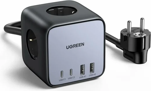 UGREEN DigiNest Cube 7-in-1 Power Adapter 65W 3x AC/2x USB-C 2x USB-A afbeelding 1