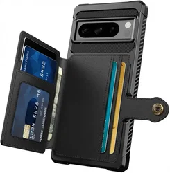 Google Pixel 8 Pro 3 in 1 Back Cover Portemonnee Hoesje Zwart afbeelding