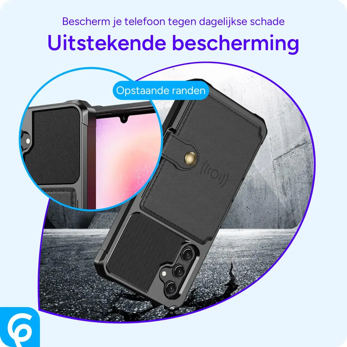 Samsung Galaxy A25 3 in 1 Back Cover Portemonnee Hoesje Zwart afbeelding 6