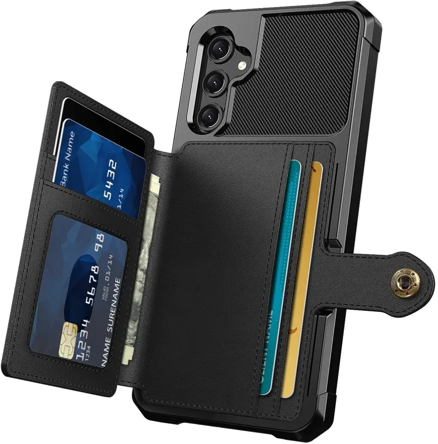 Samsung Galaxy A25 3 in 1 Back Cover Portemonnee Hoesje Zwart afbeelding 2