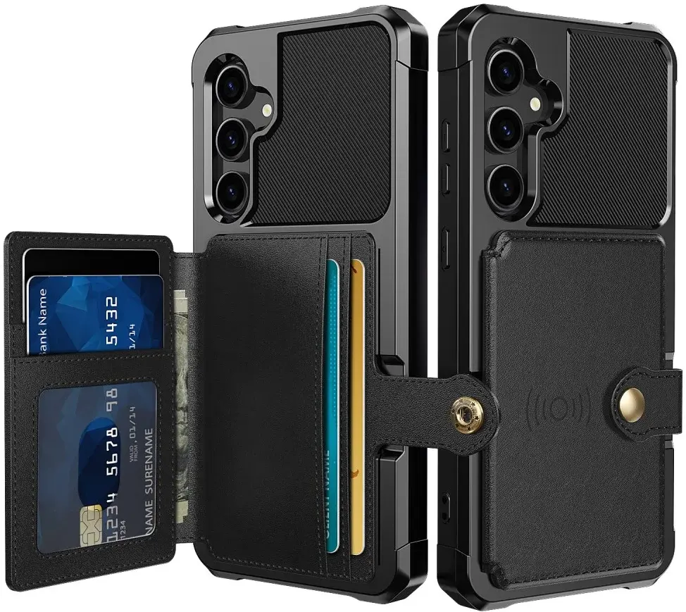 Samsung Galaxy S23 FE 3 in 1 Back Cover Portemonnee Hoesje Zwart afbeelding 1