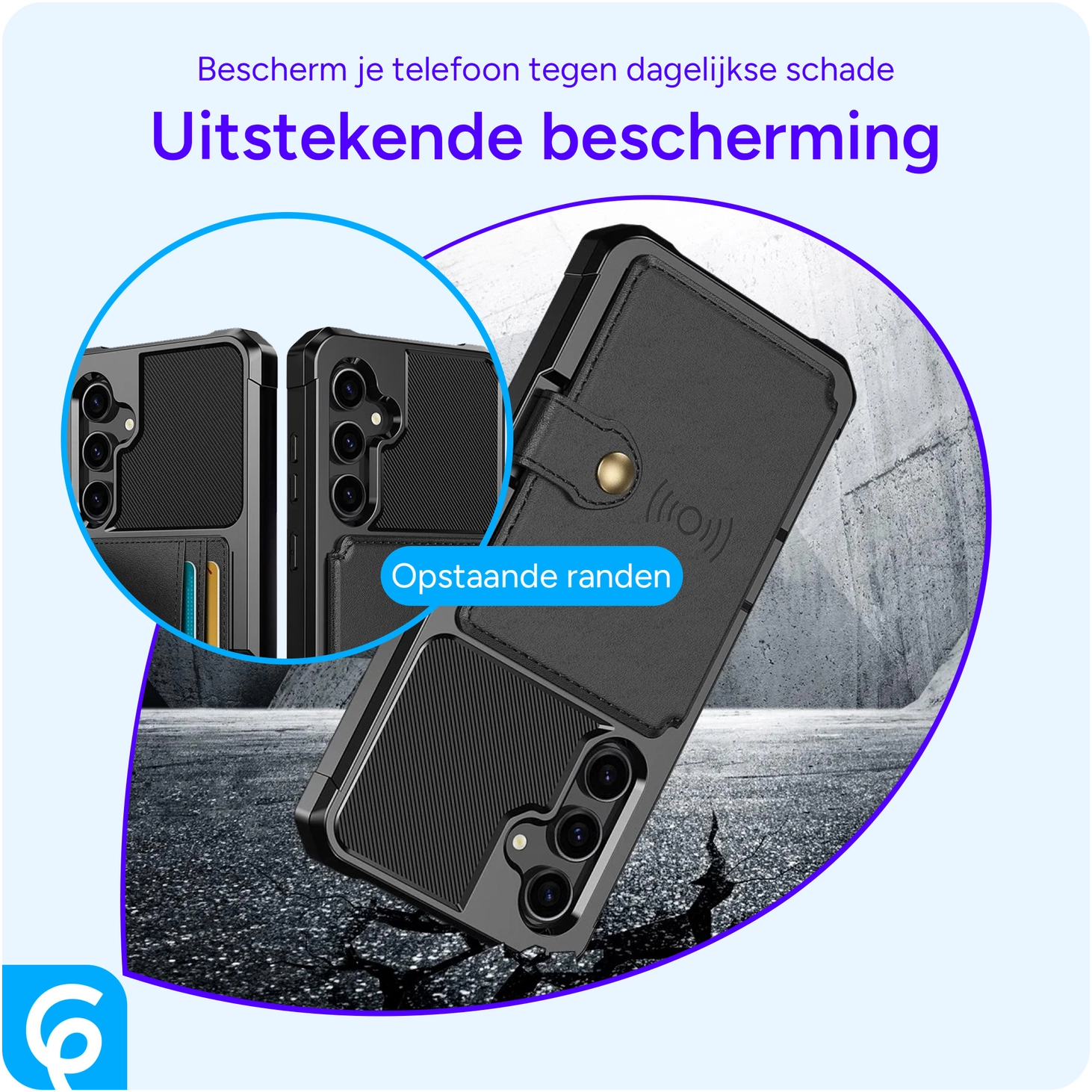 Samsung Galaxy S23 FE 3 in 1 Back Cover Portemonnee Hoesje Zwart afbeelding 5