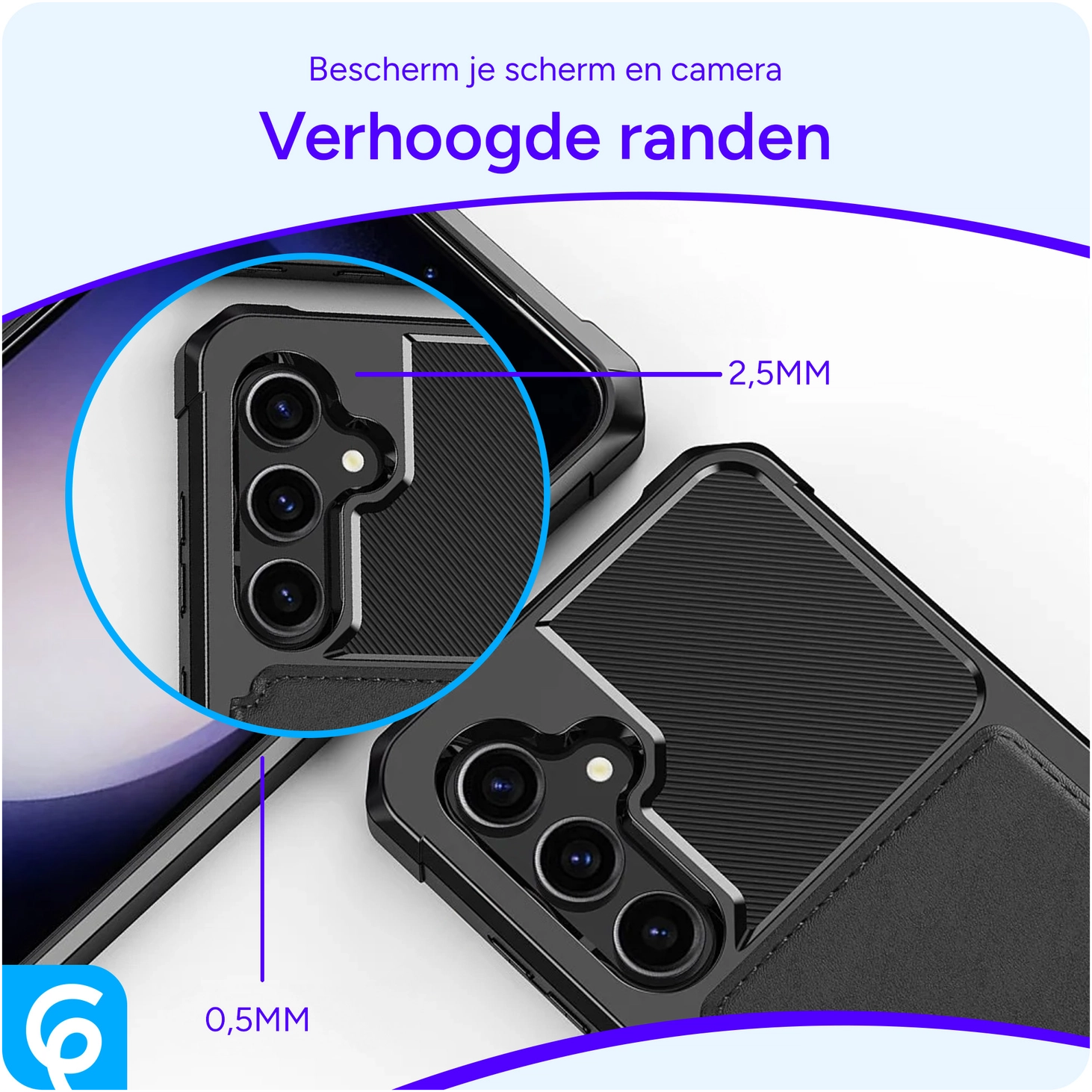 Samsung Galaxy S23 FE 3 in 1 Back Cover Portemonnee Hoesje Zwart afbeelding 6