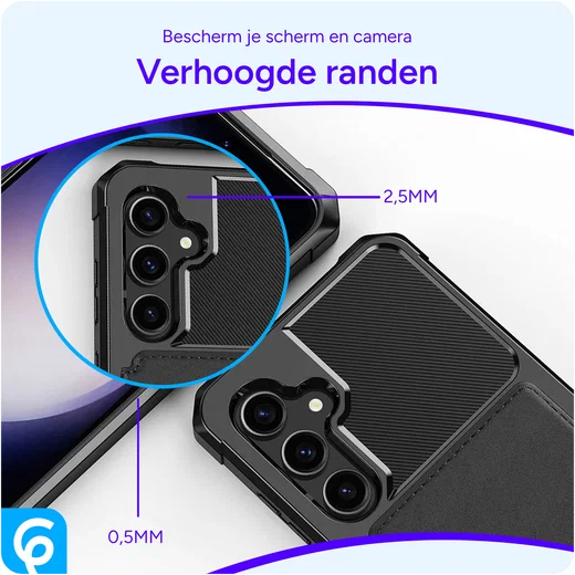 Samsung Galaxy S23 FE 3 in 1 Back Cover Portemonnee Hoesje Zwart afbeelding 6