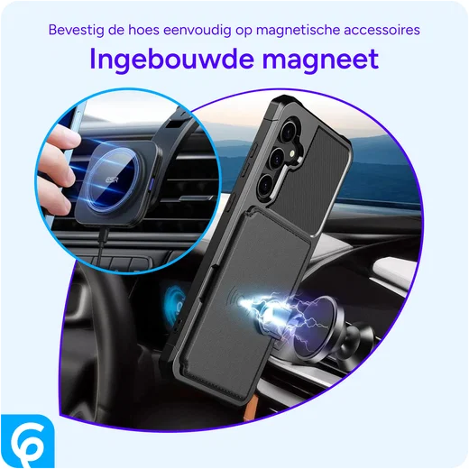 Samsung Galaxy S23 FE 3 in 1 Back Cover Portemonnee Hoesje Zwart afbeelding 8