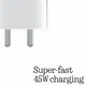 Originele Nothing 45W Power Adapter Fast Charge USB-C Adapter Wit afbeelding 8