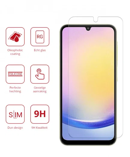Rosso Samsung Galaxy A25 9H Tempered Glass Screen Protector afbeelding 2