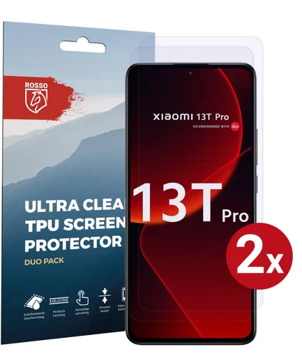 Rosso Xiaomi 13T / 13T Pro Screen Protector Ultra Clear Duo Pack afbeelding 1