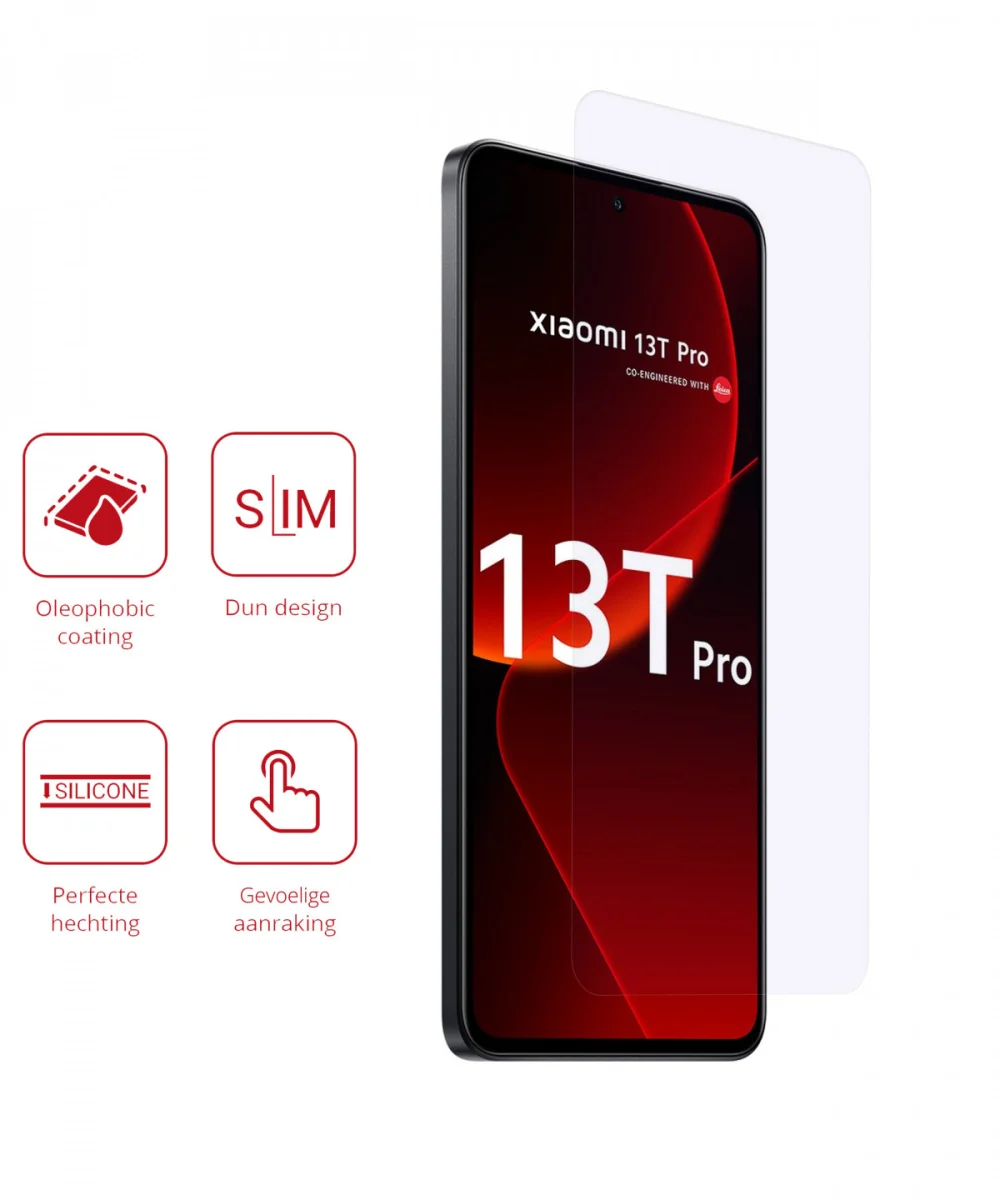 Rosso Xiaomi 13T / 13T Pro Screen Protector Ultra Clear Duo Pack afbeelding 2
