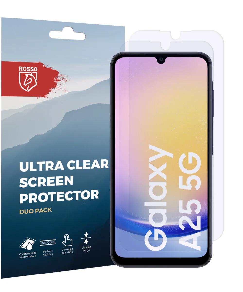 Rosso Samsung Galaxy A25 Screen Protector Ultra Clear Duo Pack afbeelding 6