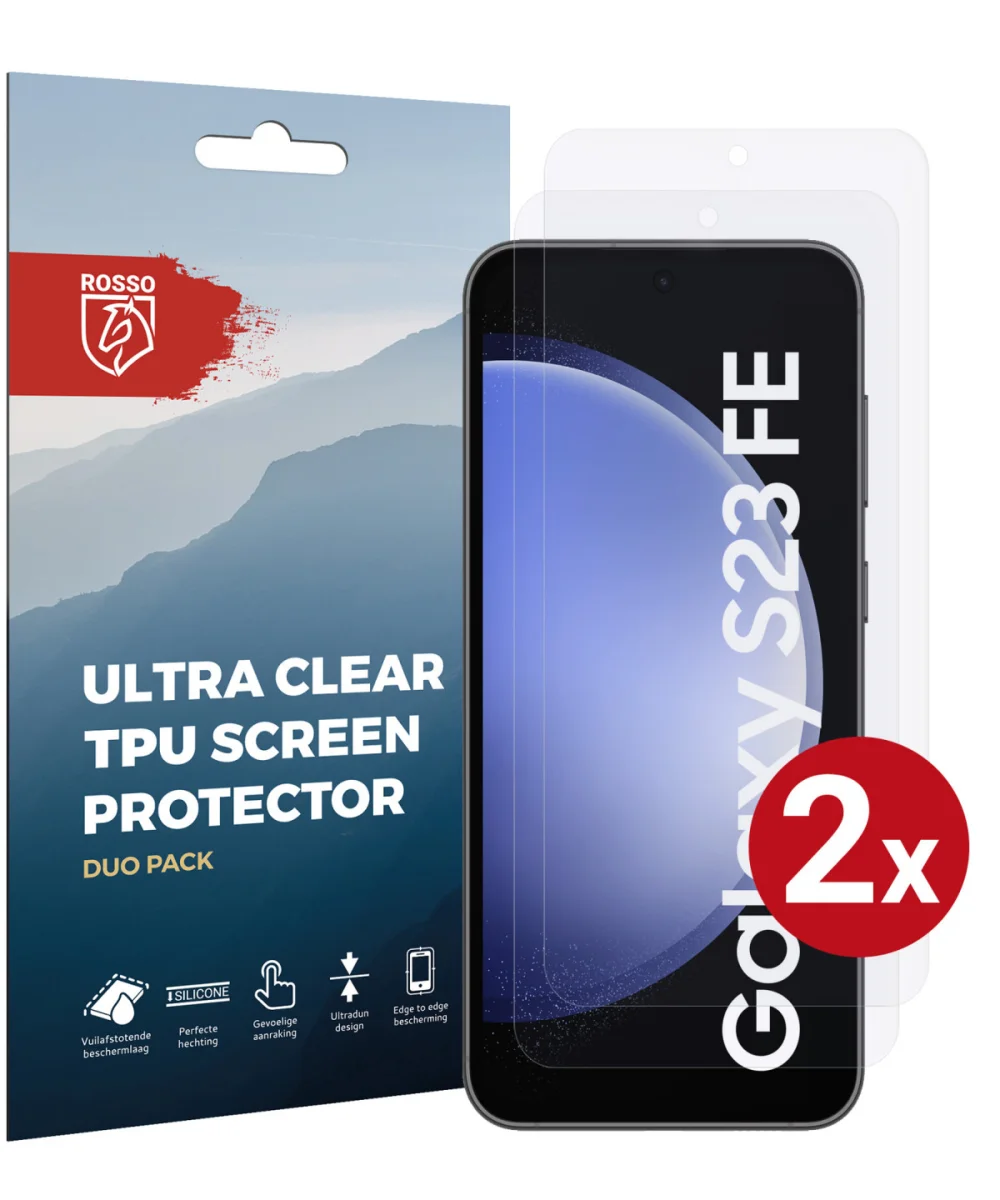 Rosso Samsung Galaxy S23 FE Screen Protector Ultra Clear Duo Pack afbeelding 1