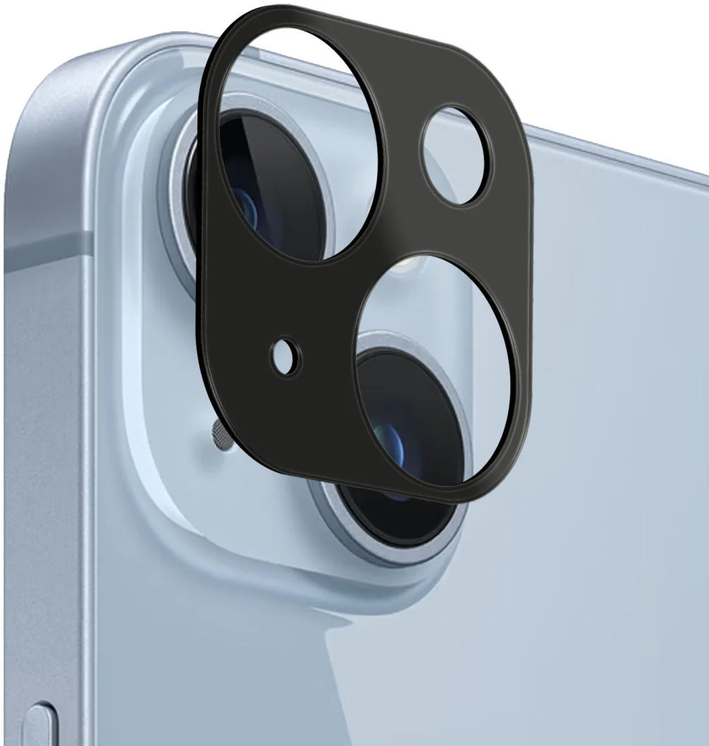 Rosso Apple iPhone 15 / 15 Plus Camera Lens Protector Zwart afbeelding 1