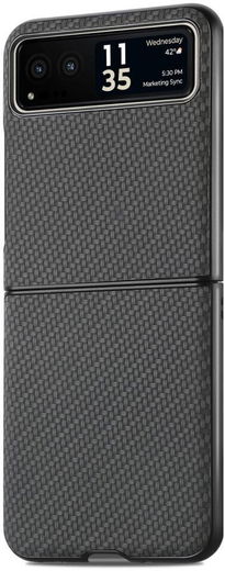 Motorola Razr 40 Hoesje Carbon Fiber Super Thin Fold Cover Zwart afbeelding 15
