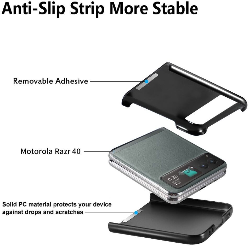 Motorola Razr 40 Hoesje Carbon Fiber Super Thin Fold Cover Zwart afbeelding 9