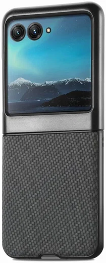 Motorola Razr 40 Ultra Hoesje Carbon Fiber Super Thin Fold Cover Zwart afbeelding 11