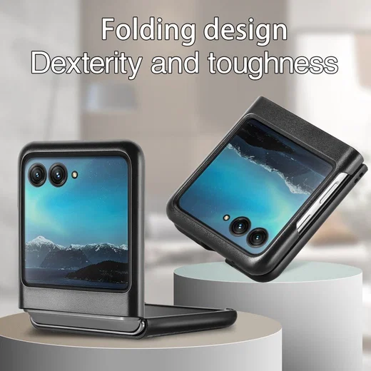 Motorola Razr 40 Ultra Hoesje Carbon Fiber Super Thin Fold Cover Zwart afbeelding 5