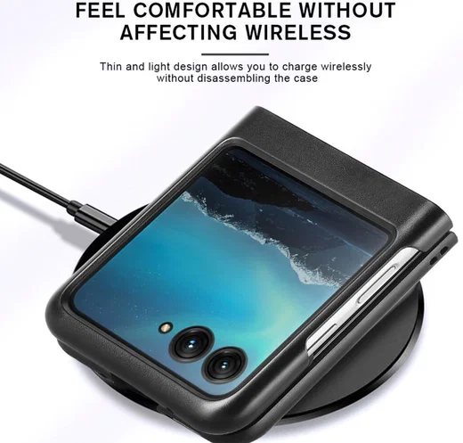 Motorola Razr 40 Ultra Hoesje Carbon Fiber Super Thin Fold Cover Zwart afbeelding 7